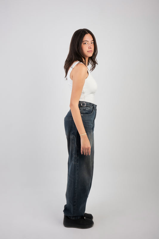 SQUARE NECK TANK TOP - WHITE